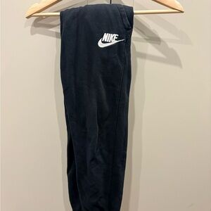 Nike Black Sweatpants with White Swoosh - Kids